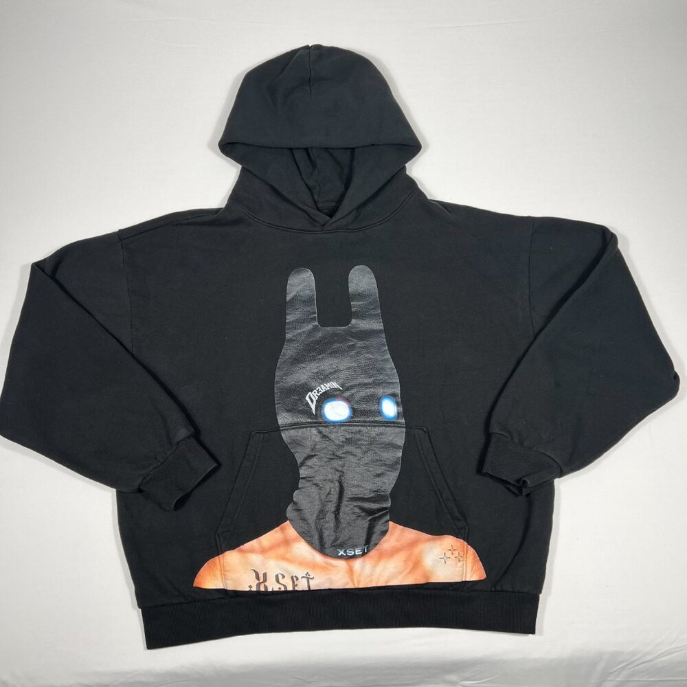 XSET HOODIE BUNNY SKI MASK LOGO RARE Extra Large pre owned BLACK RARE